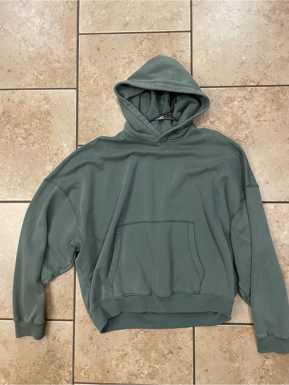 Hollister Men's Forest Green Hooded Pullover Sweatshirt